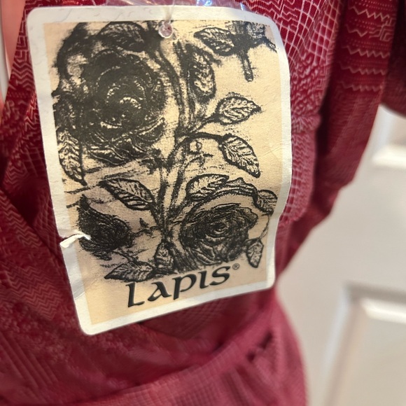 Lapis Red Long Sleeve Wrap Dress XL - Picture 5 of 7